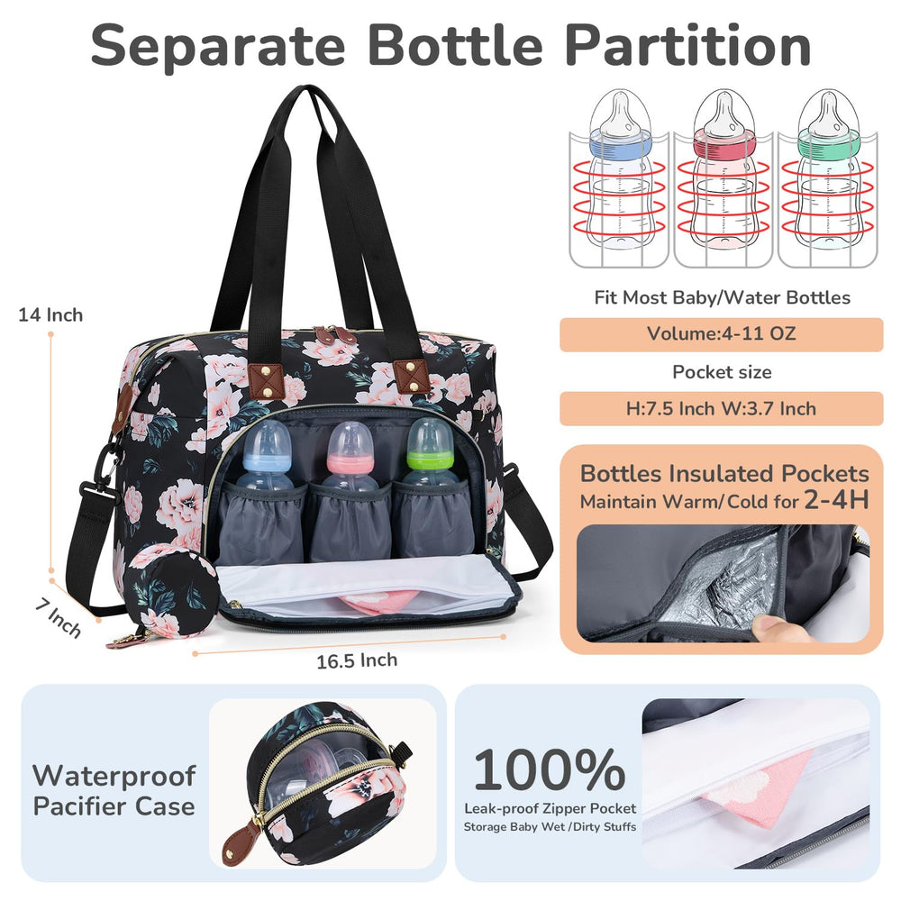 Tenot diaper bag tote pacifier case keeps essential items accessible during outings.