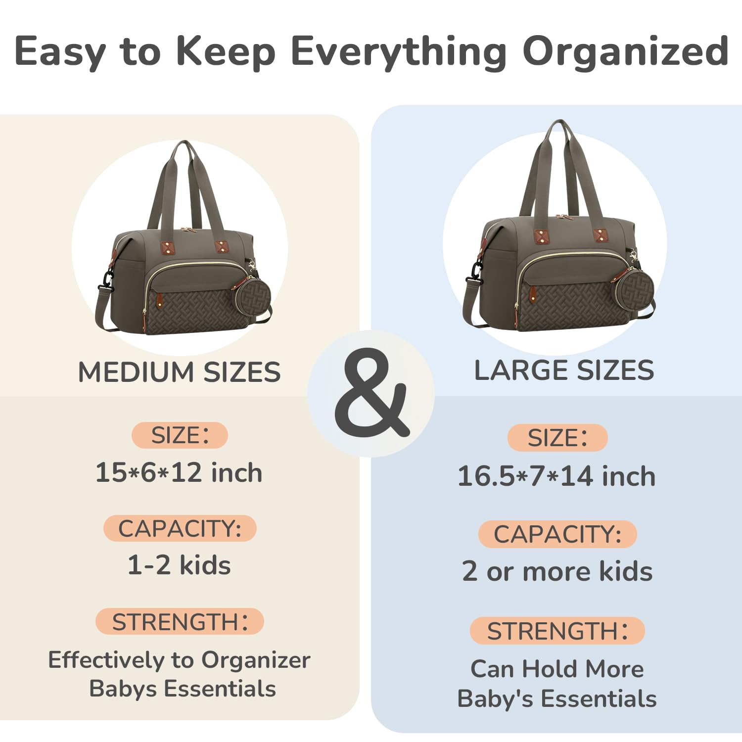 Tenot diaper bag tote pacifier case included keeps items organized.