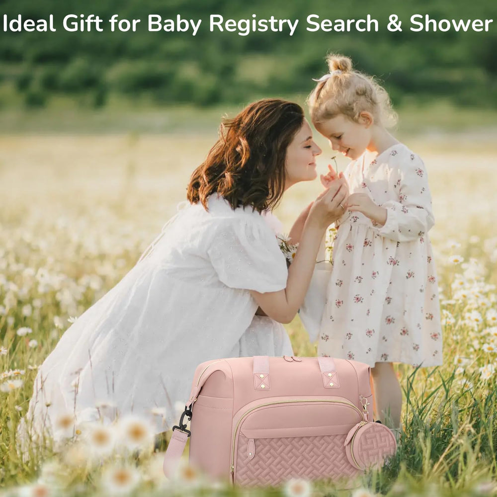 Tenot Diaper Bag Tote pram clip in action for hands-free strolling