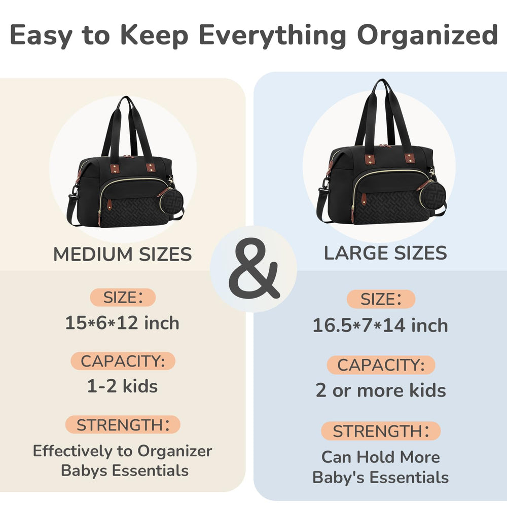Tenot diaper bag tote waterproof fabric emphasizes durability and easy cleaning.