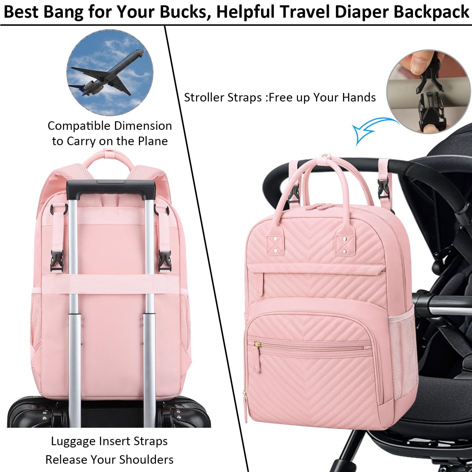 Tenot diaper bag water resistant fabric protects contents in wet conditions.