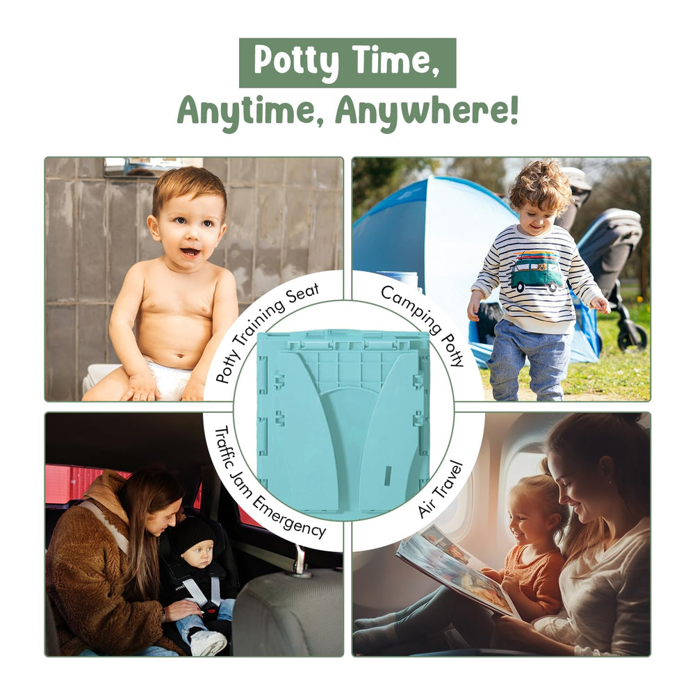 Teo portable travel potty with carry bag is ready for adventures.