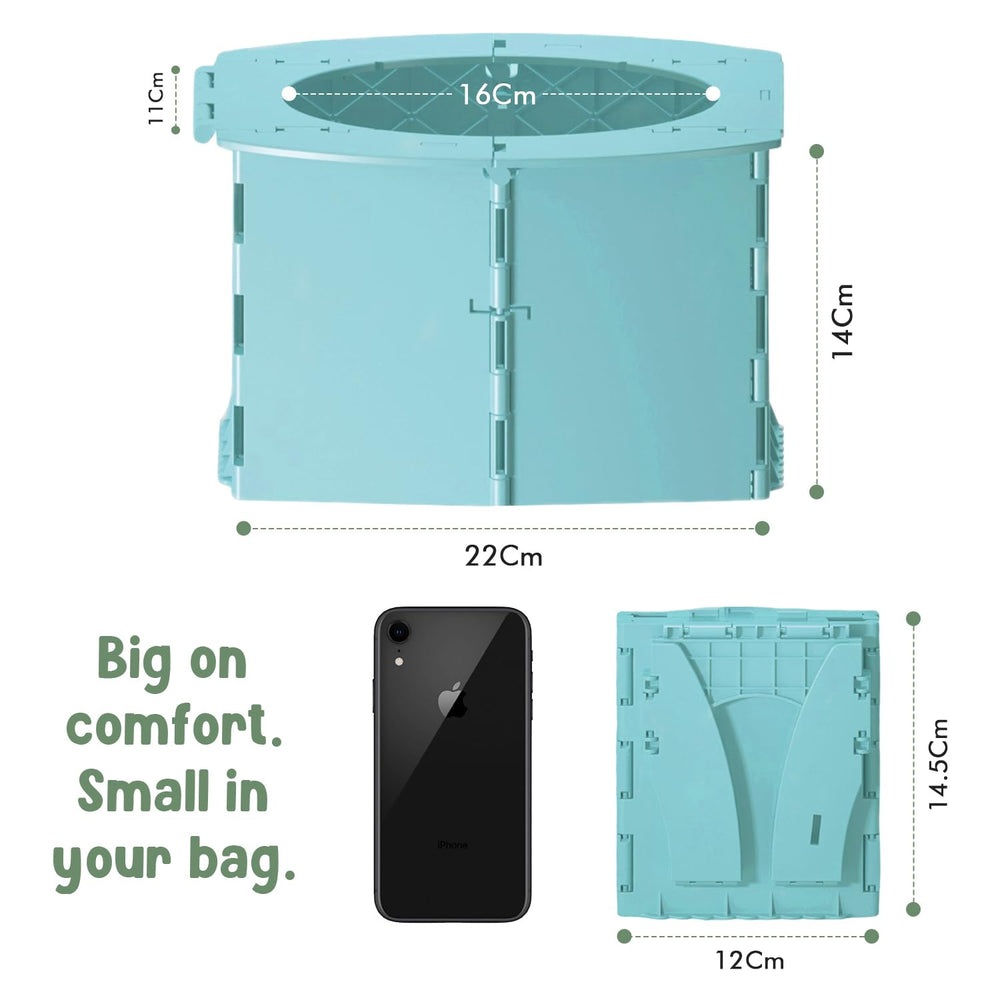Teo portable travel potty Sailboat Blue appeals to kids on trips.