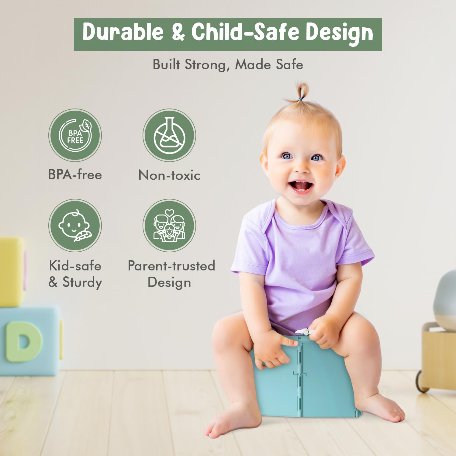 Teo portable travel potty seat delivers sturdy, comfortable toddler seating.