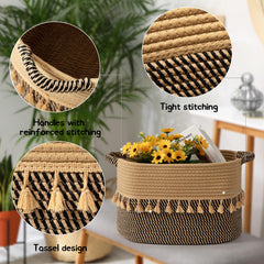 TeoKJ 15x10x9 inch rope basket for blankets and magazines