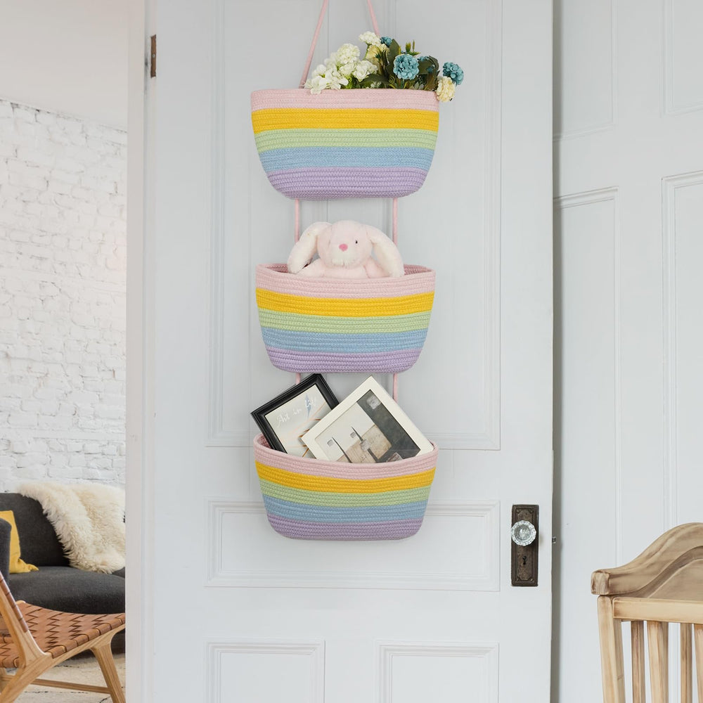 TeoKJ cotton storage baskets for towels and baby essentials.