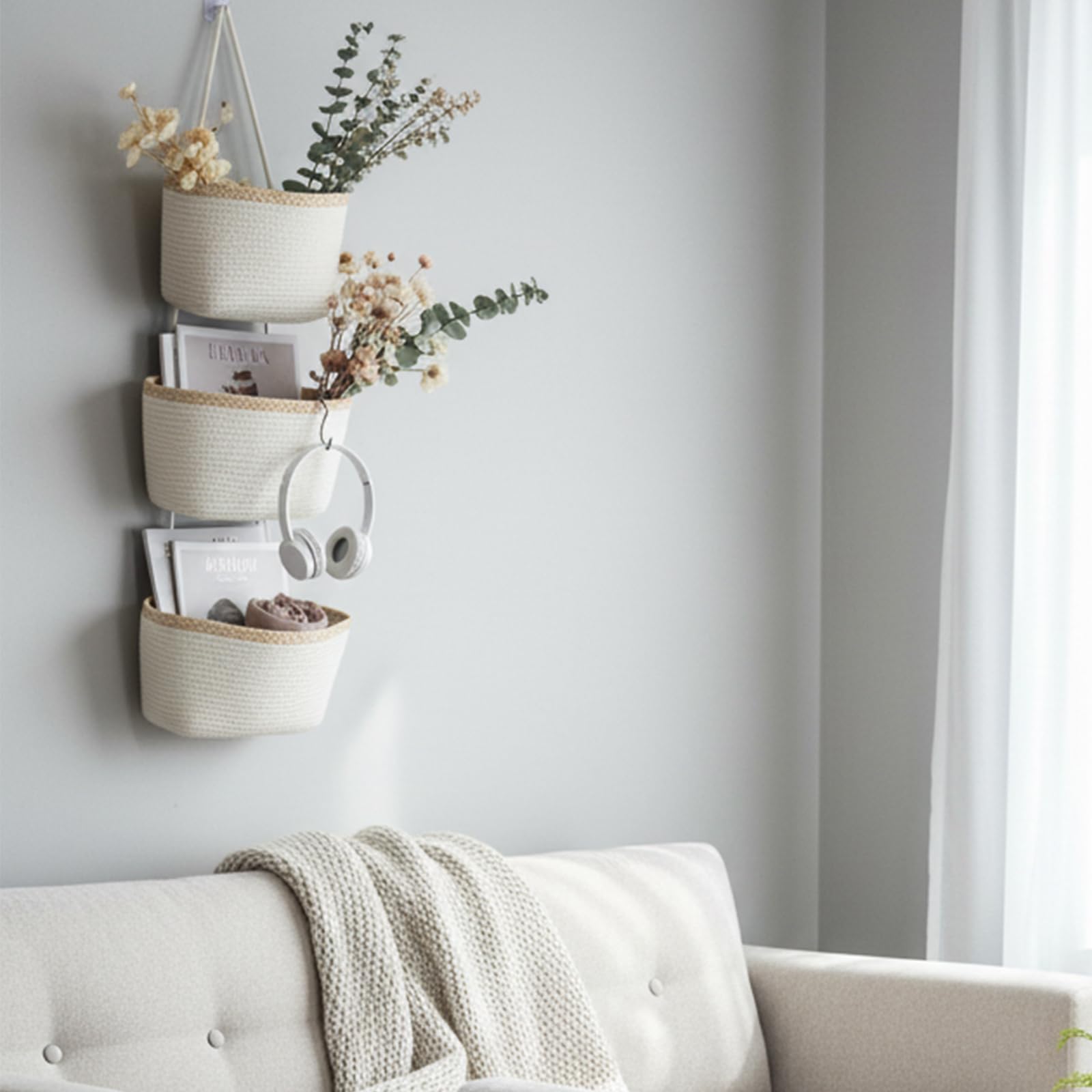 TeoKJ nursery storage organizer on wall mounts keeps baby essentials tidy.