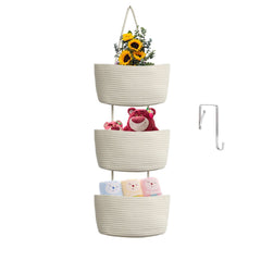 TeoKJ over-the-door three-tier baskets on white setup for organized space
