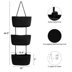 TeoKJ hanging setup close-up shows premium cotton weave for durable storage.