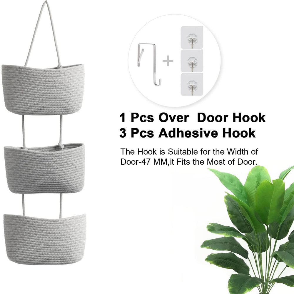 Gray TeoKJ three-tier baskets brighten kitchen or nursery storage