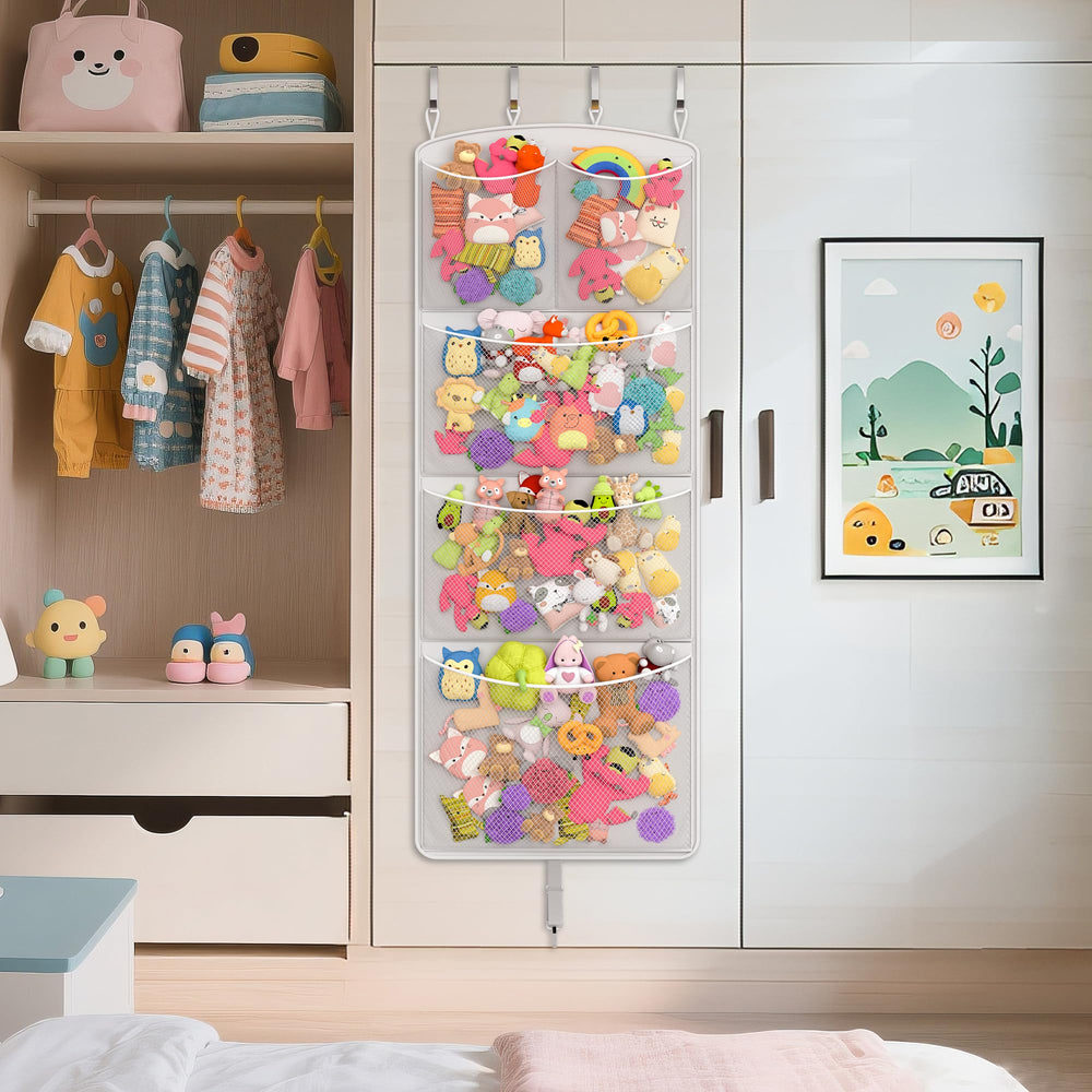 Teoon open net design detail highlights easy visibility of plush toys