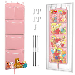 Teoon stuffed animal storage hammock over-door hook setup saves floor space.