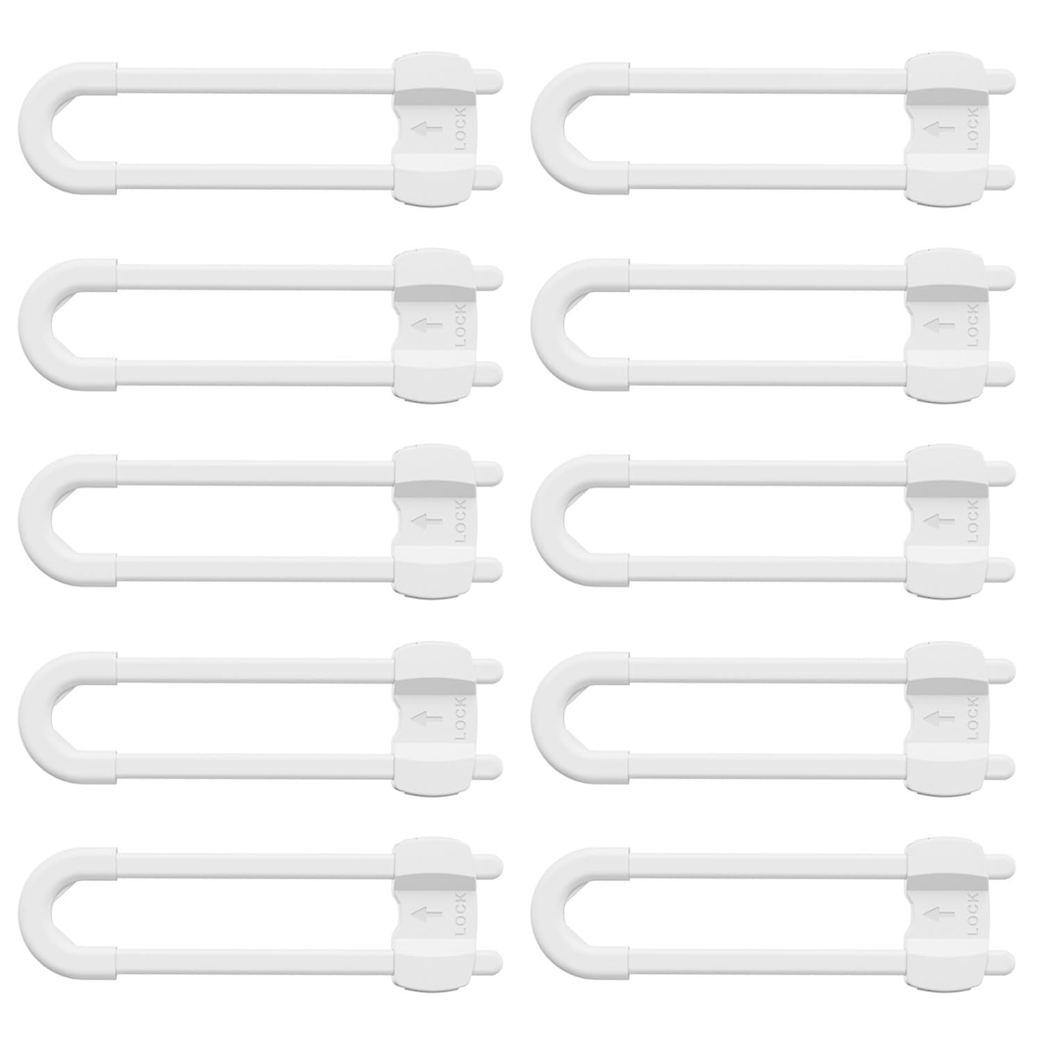 TERDEWE 10-pack white locks in kitchen area showing kid-safe cabinet option