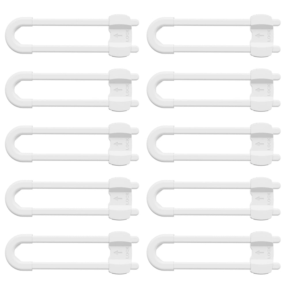 TERDEWE 10-pack white locks in kitchen area showing kid-safe cabinet option