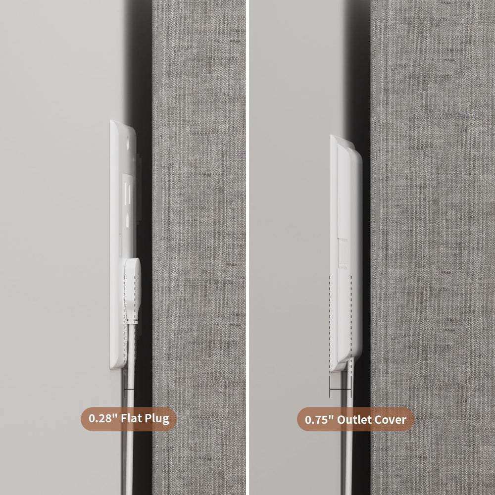 Terficer flat-plug extension cord shows minimal thickness under rugs.
