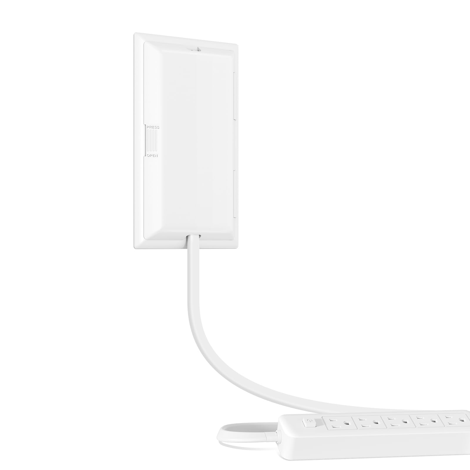 Terficer outlet concealer with 3ft extension hides sockets for tidy spaces.