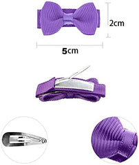 Tergy baby girls snap hair clip 2-inch bows ideal for pigtails and side hairstyles