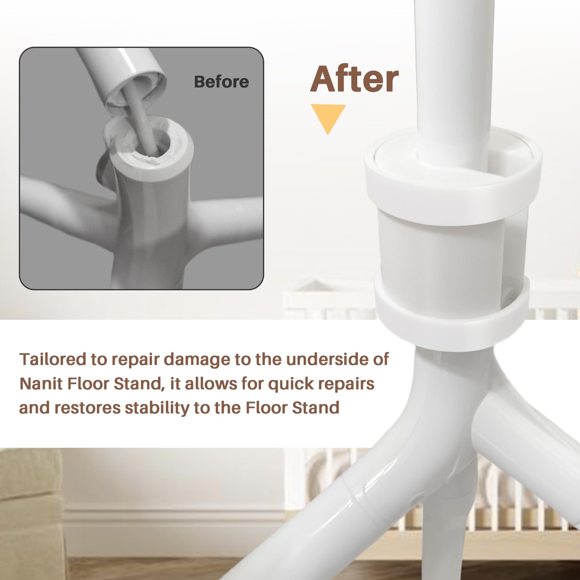 Terixe repair kit durable materials reinforce Nanit floor stand stability.
