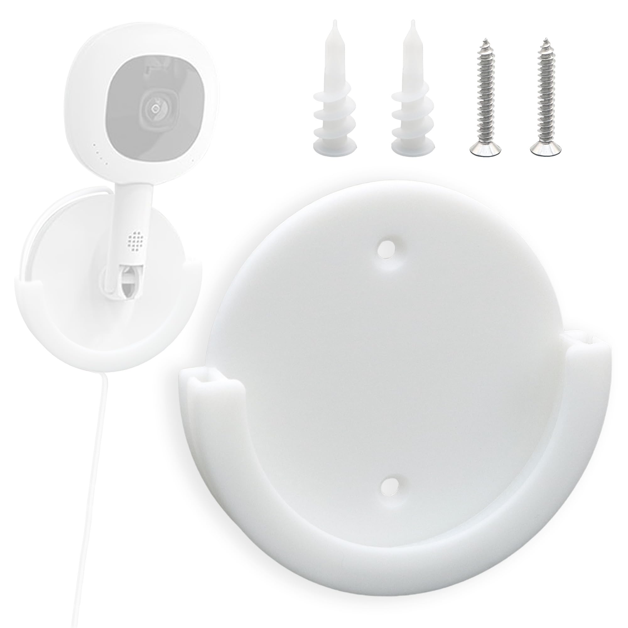 Terixe wall mount Nanit round white front view — secure, steady monitoring.