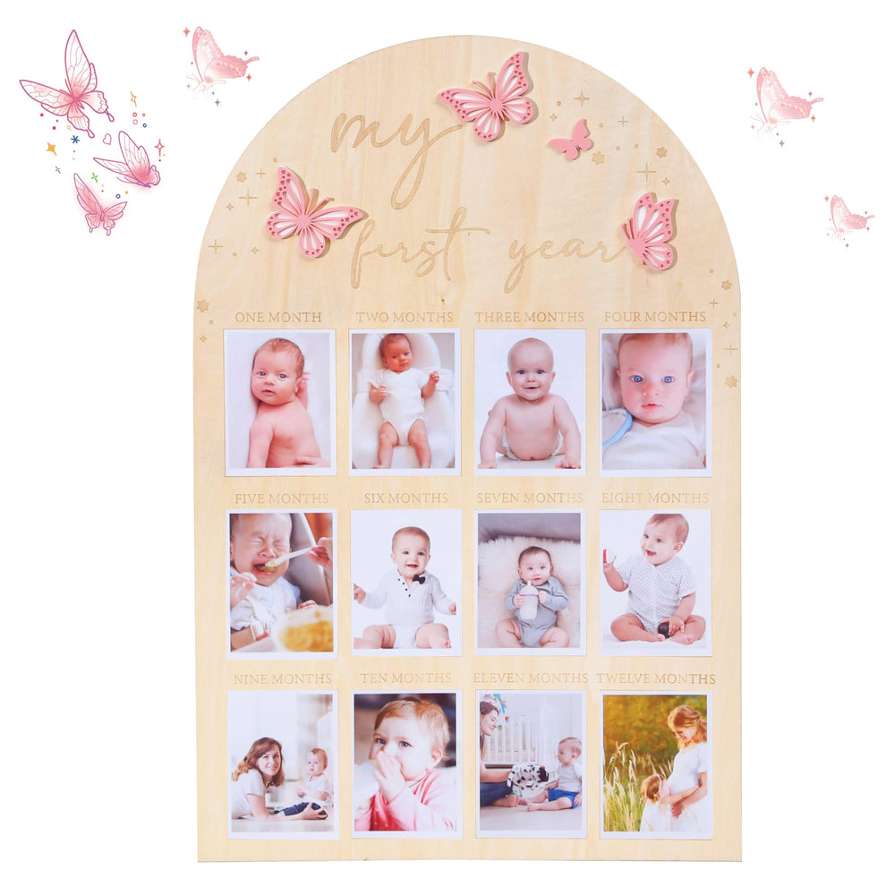TERJIO acrylic butterfly detail adds playful focal point for photos.