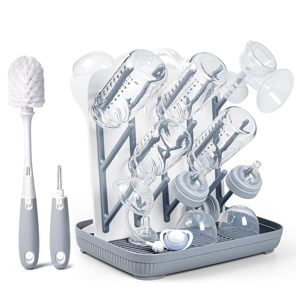 Termichy baby bottle drying rack vertical-setup promotes compact, organized bottle drying.