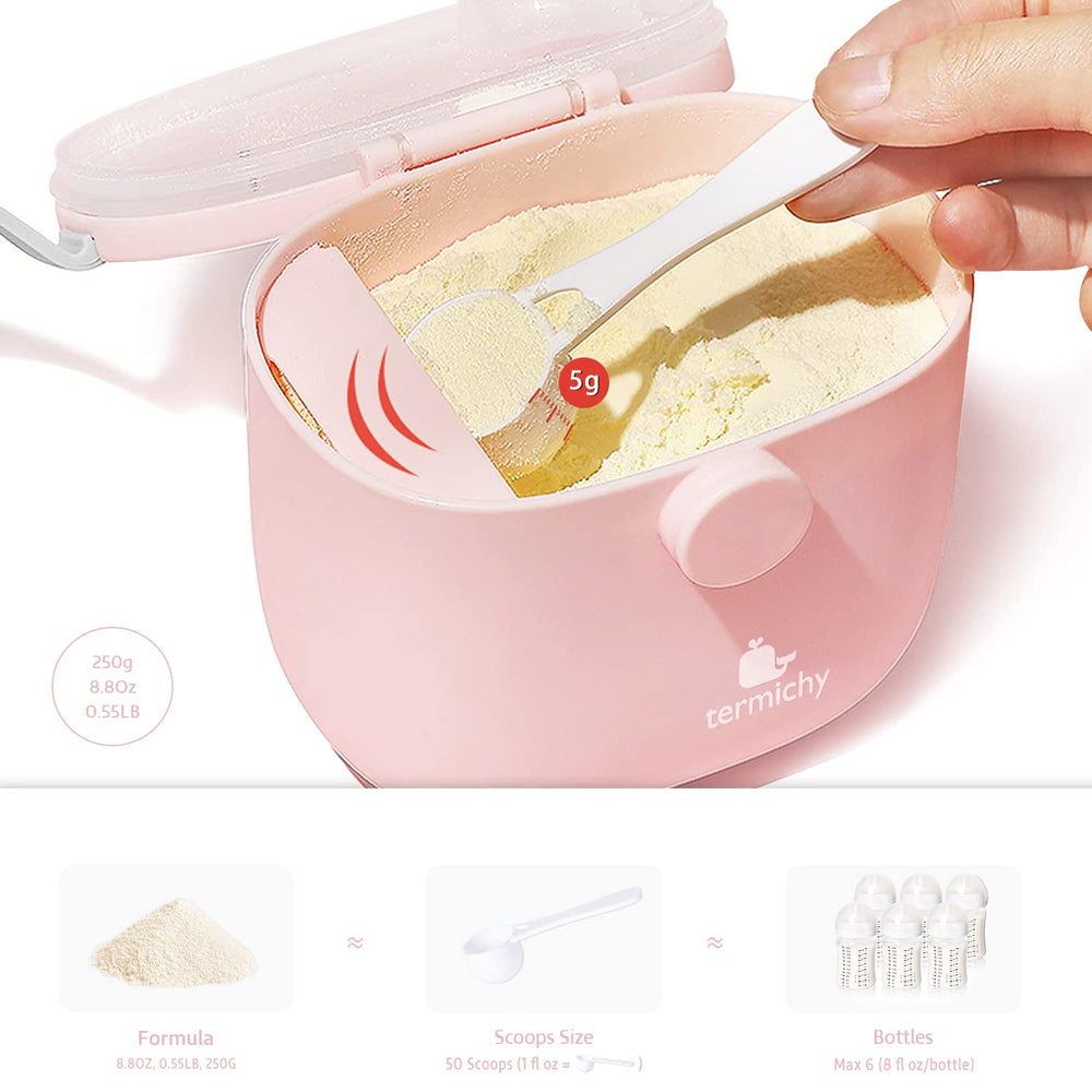 Termichy formula dispenser pink side handle, easy to carry in bags