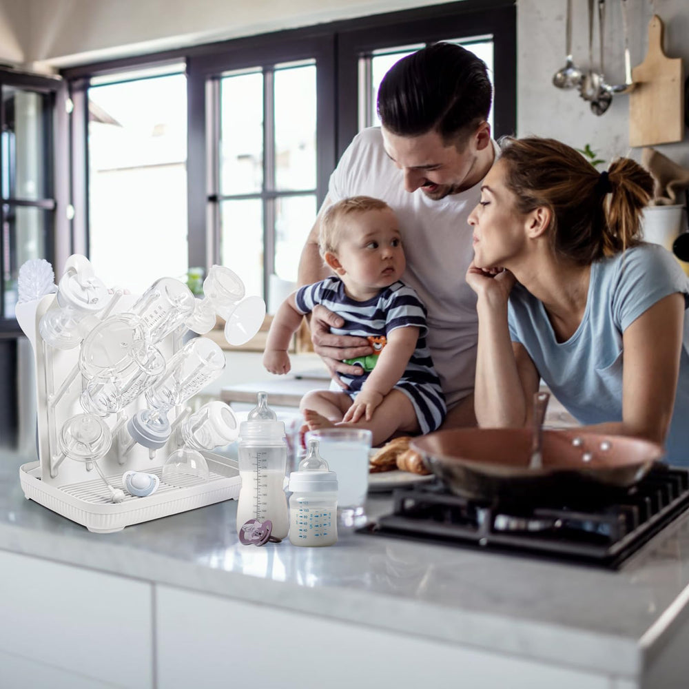 Termichy white finish matches modern kitchens and busy countertops.