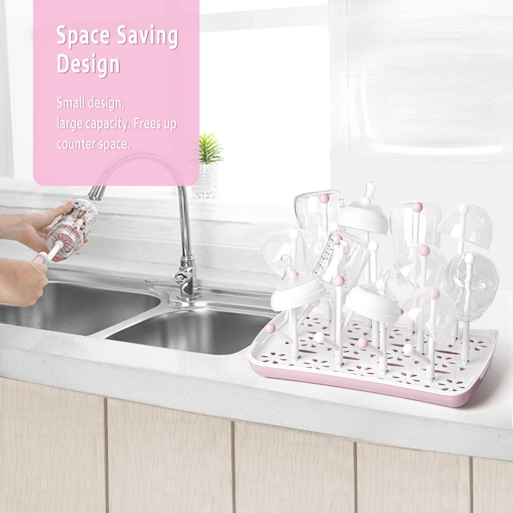 Termichy drying rack offers large capacity for bottles and accessories.
