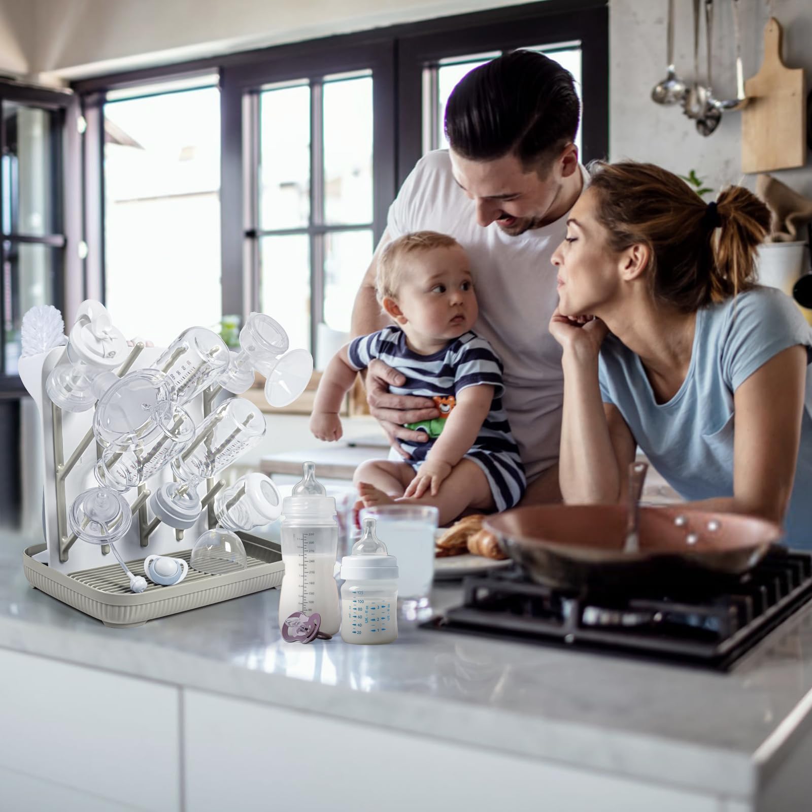 Termichy space-saving kitchen-dryer aids efficient bottle prep and air drying.
