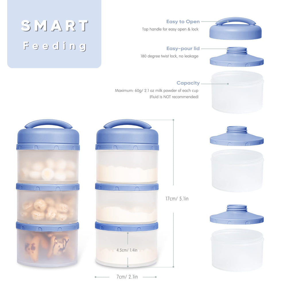 Termichy stackable dispenser blue compartments showing modular, pre-measured portions.