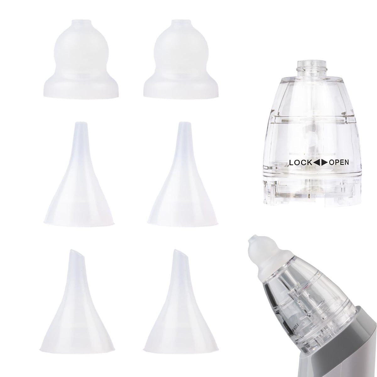 TERPINK nasal aspirator suction chamber demonstrates clean containment for easy cleanup.