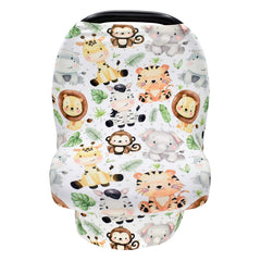Terriboo nursing cover in zoo design offers discreet breastfeeding on the go