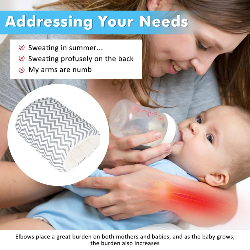 TEUOPIOE grey stripes arm pillow detail for stylish feeding support.