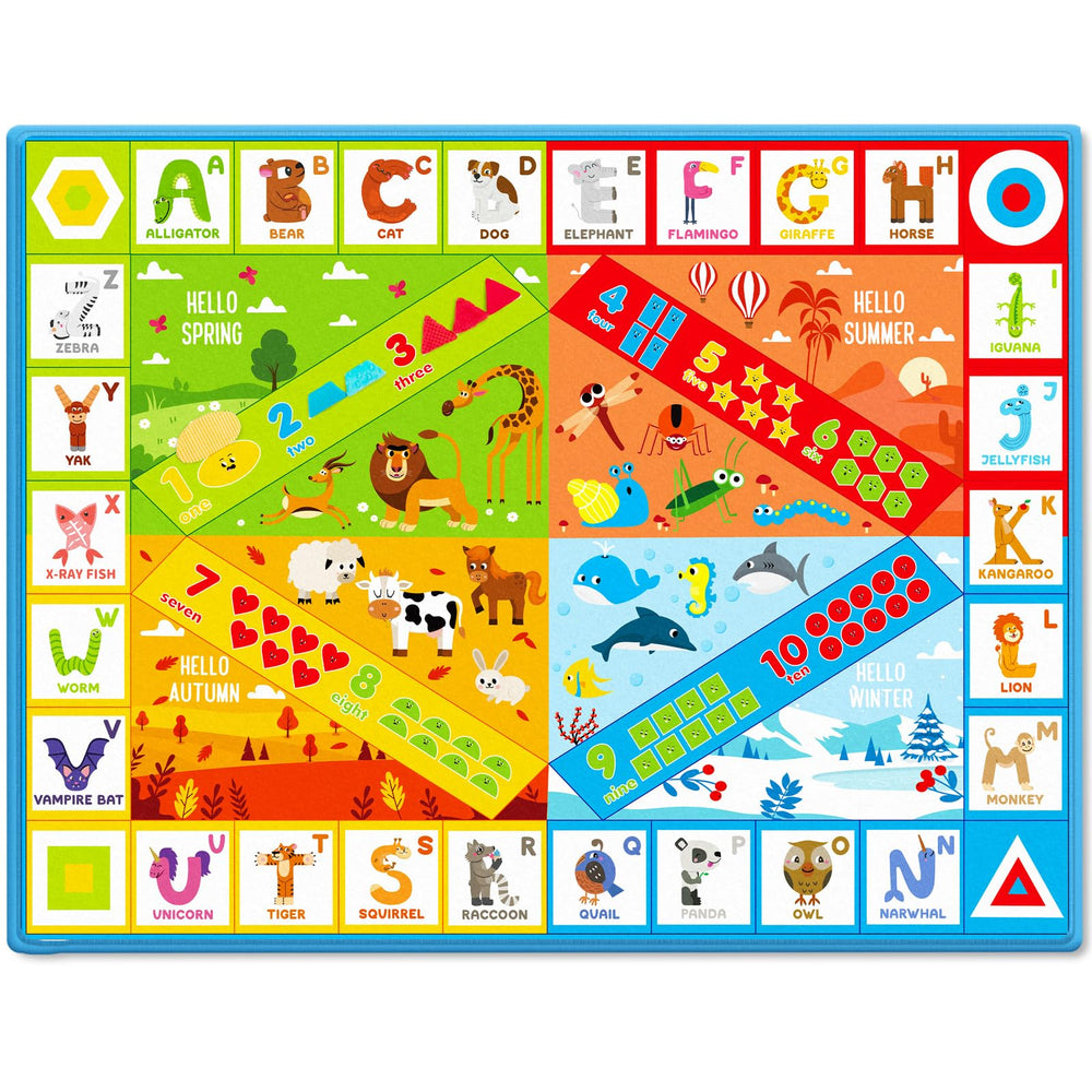 teytoy seasonal animals ABC rug sparks imaginative learning in classrooms or living rooms.