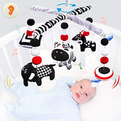 Teytoy black-white animals zebra elephant emphasizes high-contrast visuals for baby's retina.