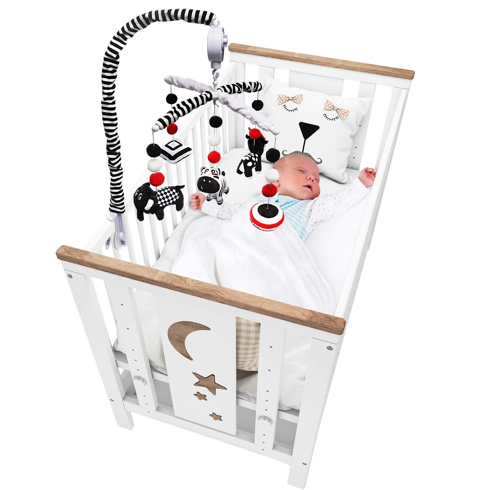 Teytoy detachable arm mobile allows easy movement or storage between uses.