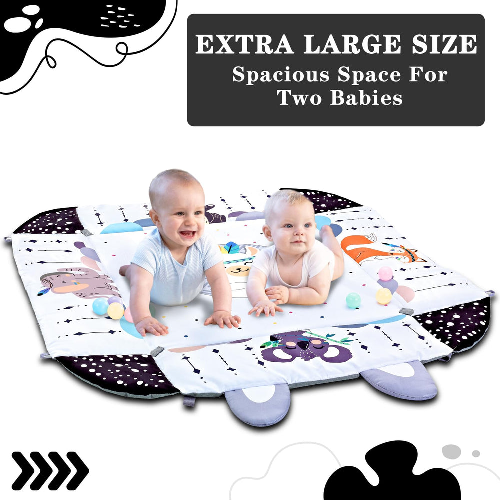 TFDER Baby Gym Play Mat safe teethers provide teething relief within a soft learning space.