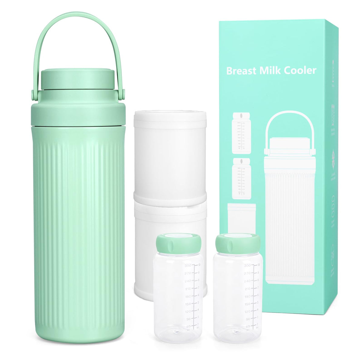 TfruKiet breastmilk cooler closed lid shows compact travel-friendly design for on-the-go feeding.