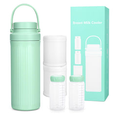 TfruKiet breastmilk cooler closed lid shows compact travel-friendly design for on-the-go feeding.