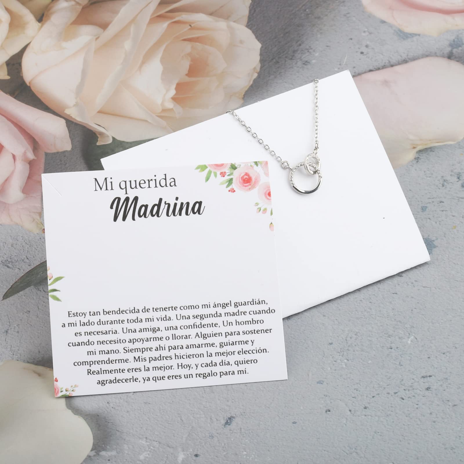 TGBJE Madrina Necklace Estoy Madrina branding emphasizes bilingual gifting appeal.