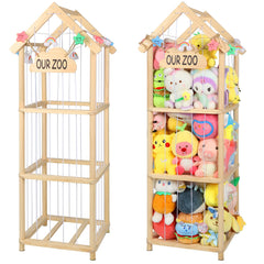TGS 53-inch stuffed animal storage tower side view for easy toy access.