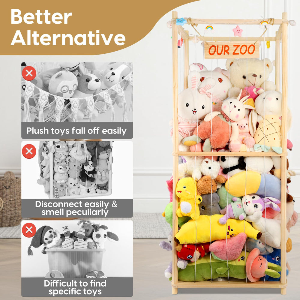 TGS LED light strips featuring star and rainbow patterns illuminate the toy cage