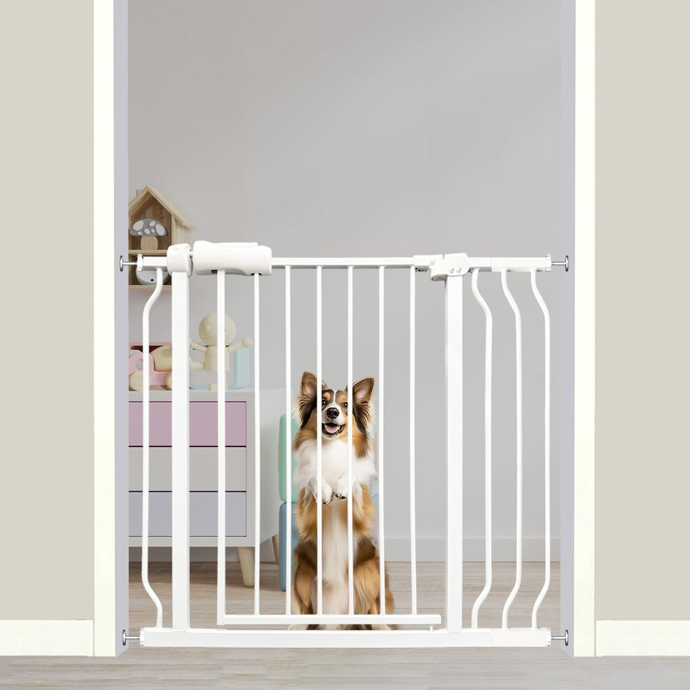 Thasamm Auto Close Baby Gate with wide opening for easy one-handed passage