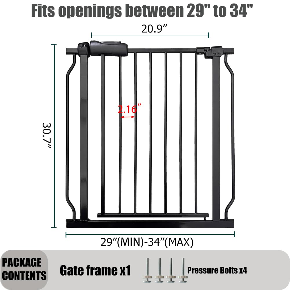 Thasamm baby gate swing door 20-9 inch for easy one-handed passage.