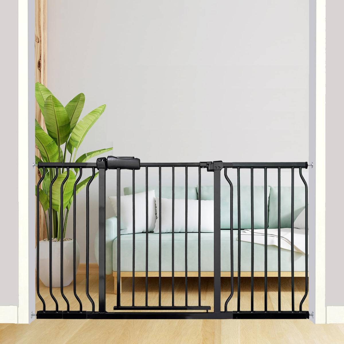 Thasamm extra-wide gate extended width fits large openings for versatile home safety