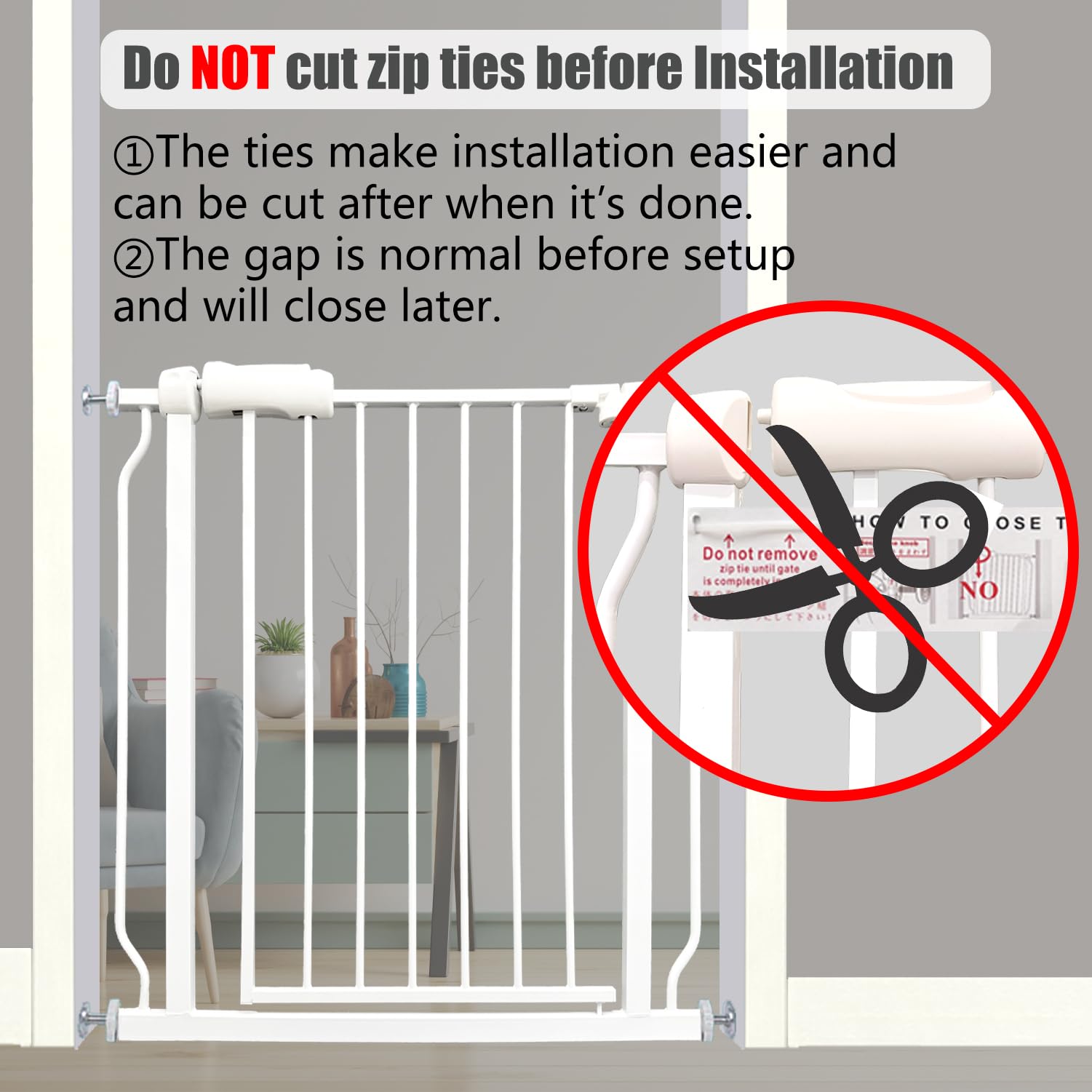 Thasamm extra wide gate pressure-mounted design is quick to install without drilling.