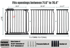 Thasamm extra wide gate swing door enables easy one-handed through-traffic.