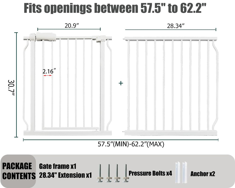Thasamm extra wide gate walk-through door design enables easy one-handed passage