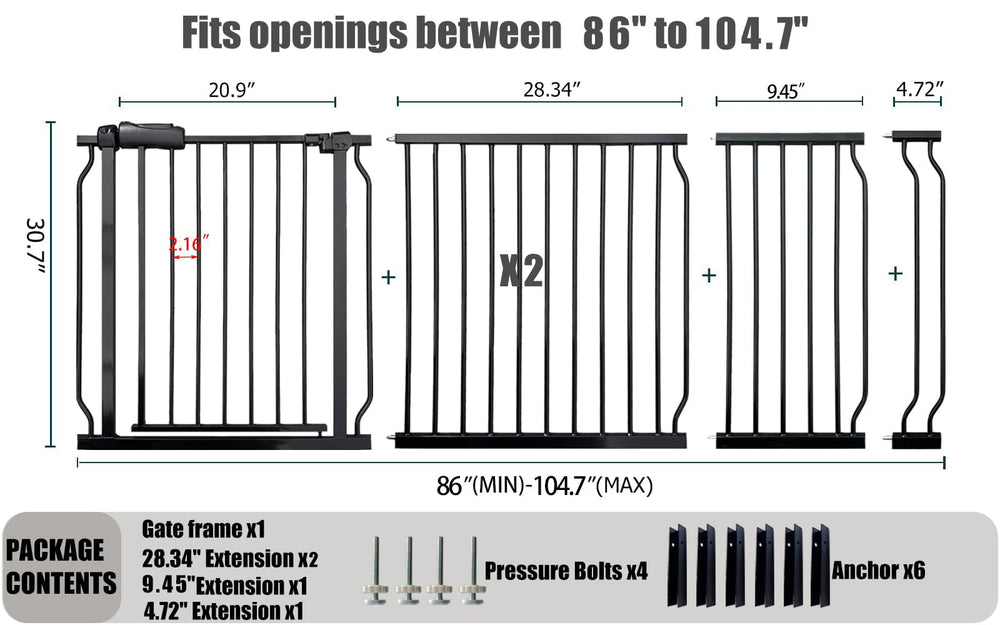 Thasamm heavy-duty gate with swing door for easy one-handed passage.
