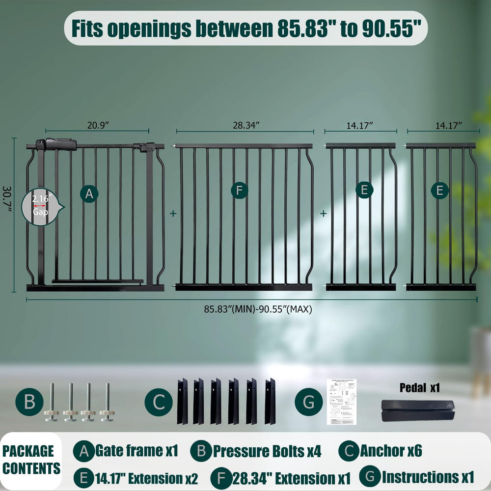 Thasamm heavy-duty gate swing door 20.9 inches for easy one-handed passage.